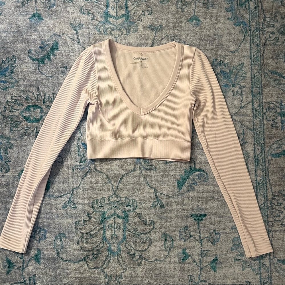 Garage Women's Light Pink Ribbed Crop Top